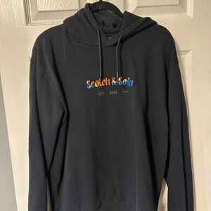 Scotch & Soda Black Hoodie with Colorful Logo
